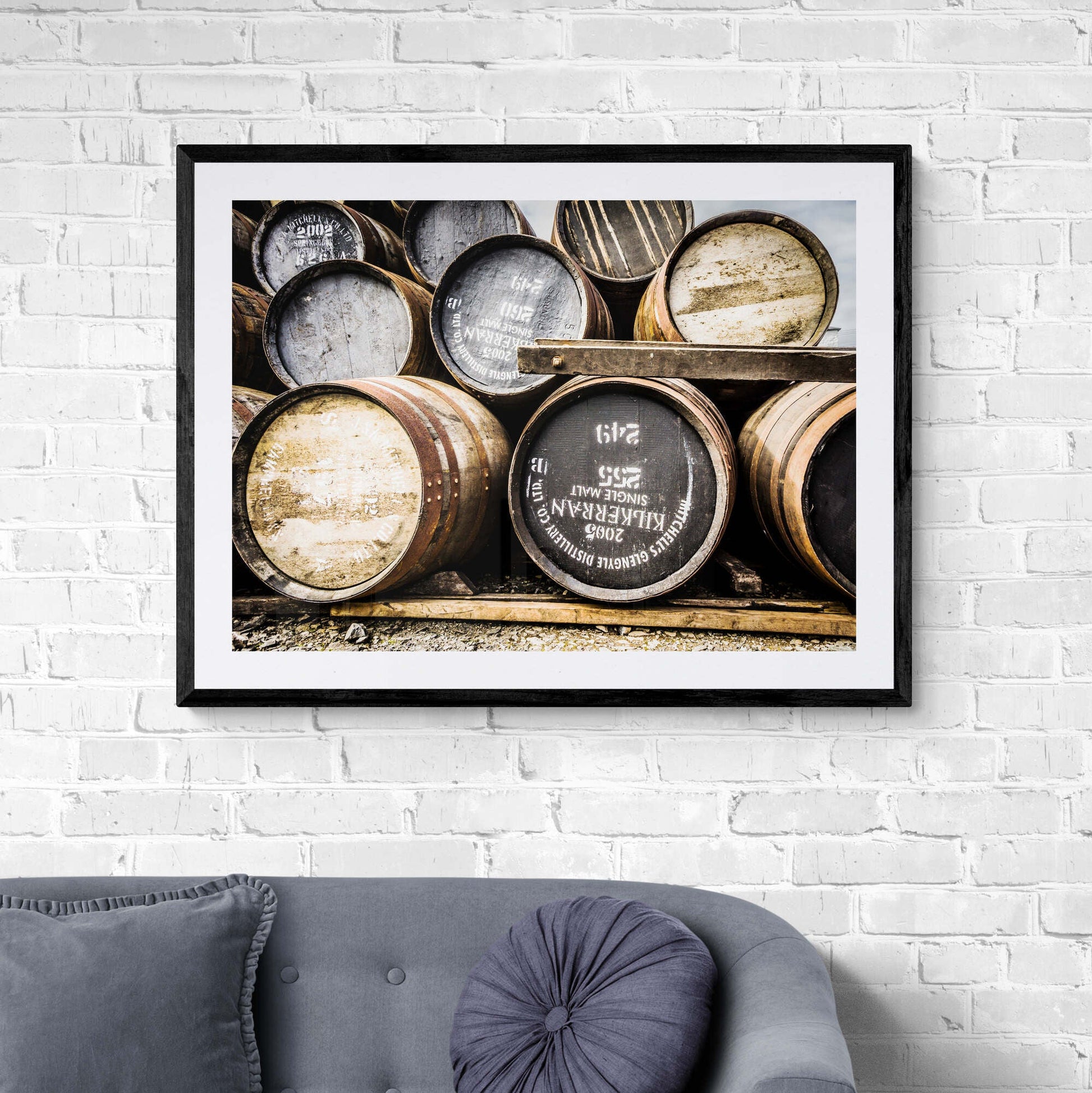 Kilkerran Casks Colour Framed & Mounted Print 36"x24" / Black Frame