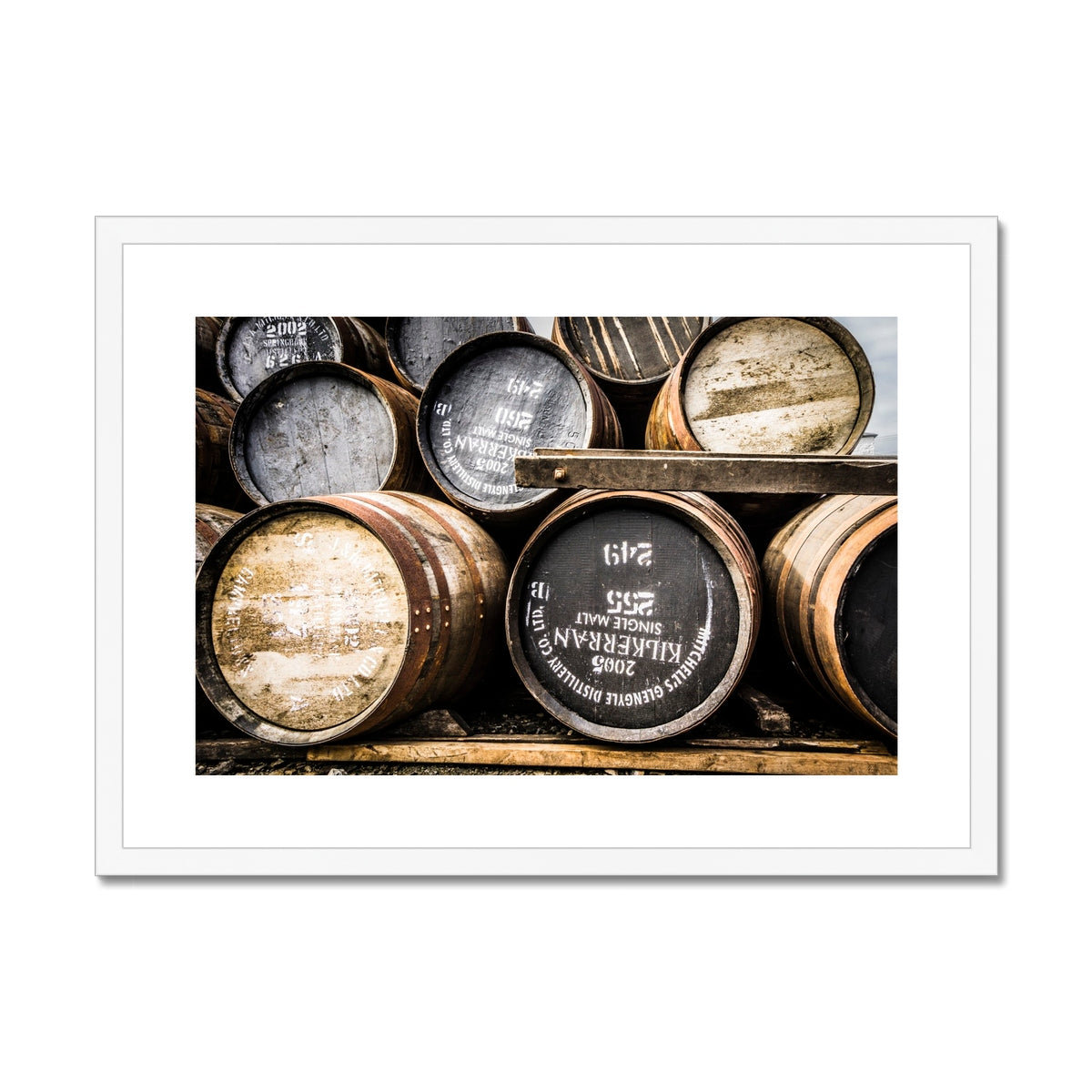 Kilkerran Casks Colour Framed & Mounted Print A2 Landscape / White Frame