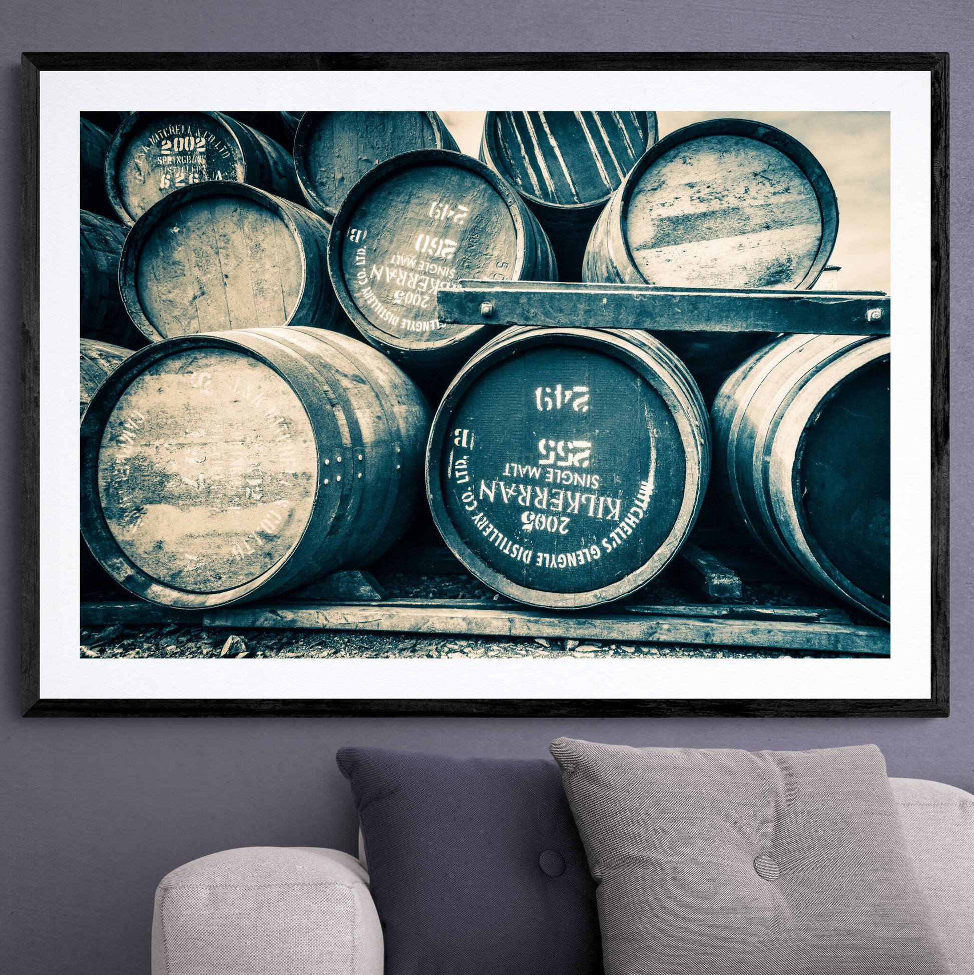 Kilkerran Casks Framed & Mounted Print 40"x28" / Black Frame