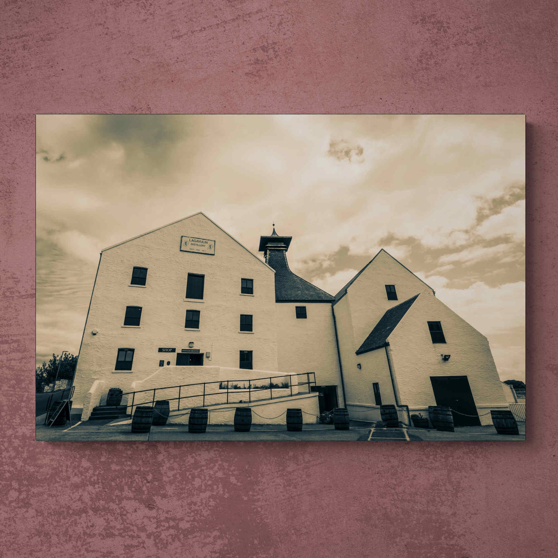Lagavulin Distillery Golden Toned C-Type Print by Wandering Spirits Global