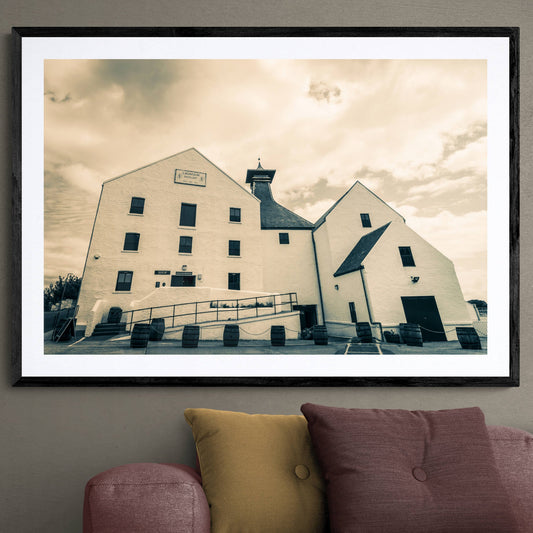 Lagavulin Distillery Golden Toned Framed & Mounted Print 40"x28" / Black Frame