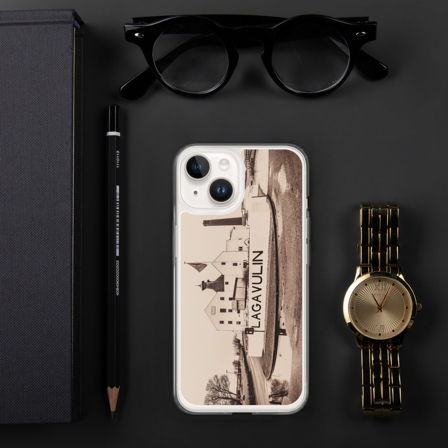 Lagavulin Distillery Sepia MagSafe® clear case for iPhone® iPhone 14