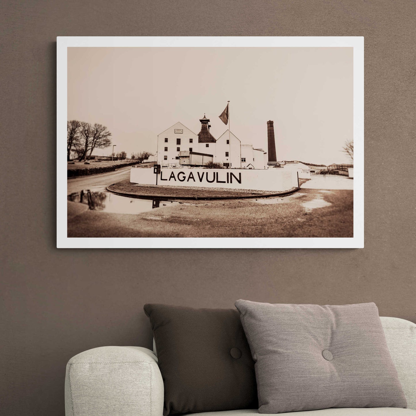 Lagavulin Distillery Sepia Toned Hahnemühle Photo Rag Print by Wandering Spirits Global