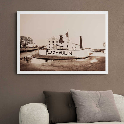 Lagavulin Distillery Sepia Toned Hahnemühle Photo Rag Print by Wandering Spirits Global