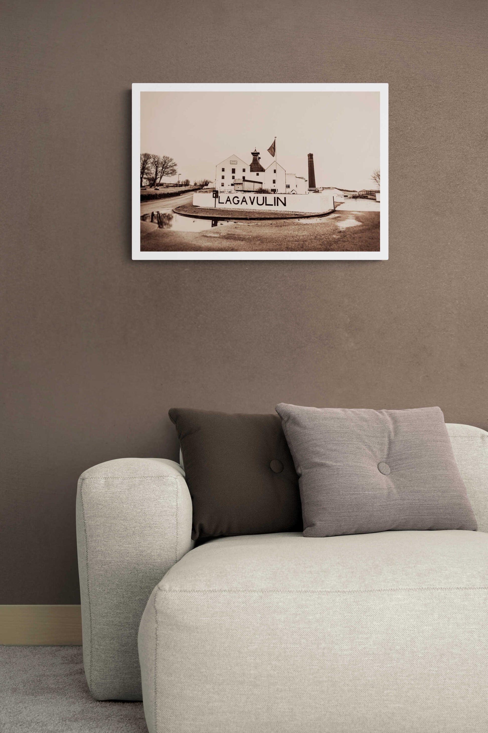 Lagavulin Distillery Sepia Toned Hahnemühle Photo Rag Print A2 Landscape by Wandering Spirits Global