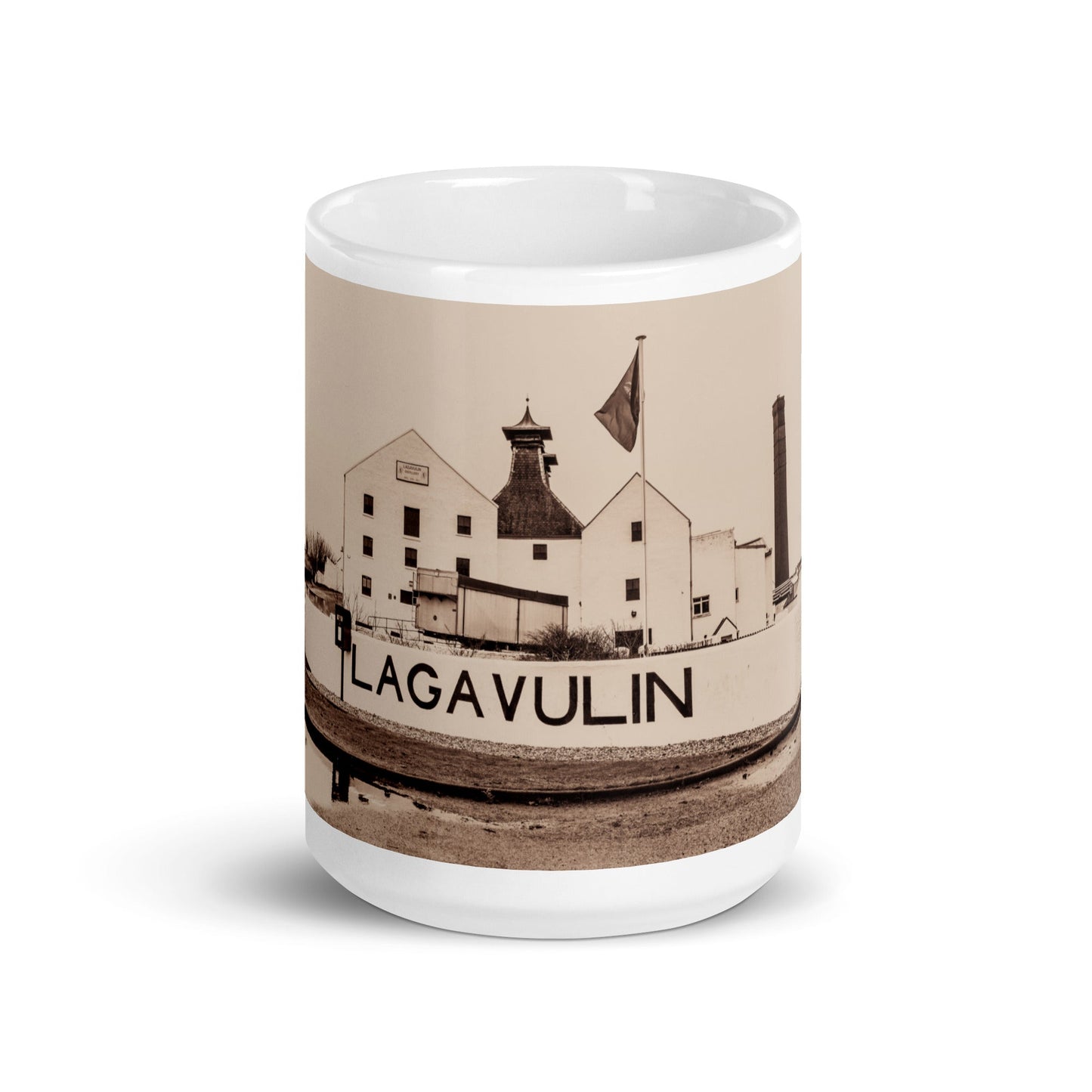Lagavulin Distillery Sepia Toned Mugs 15 oz by Wandering Spirits Global
