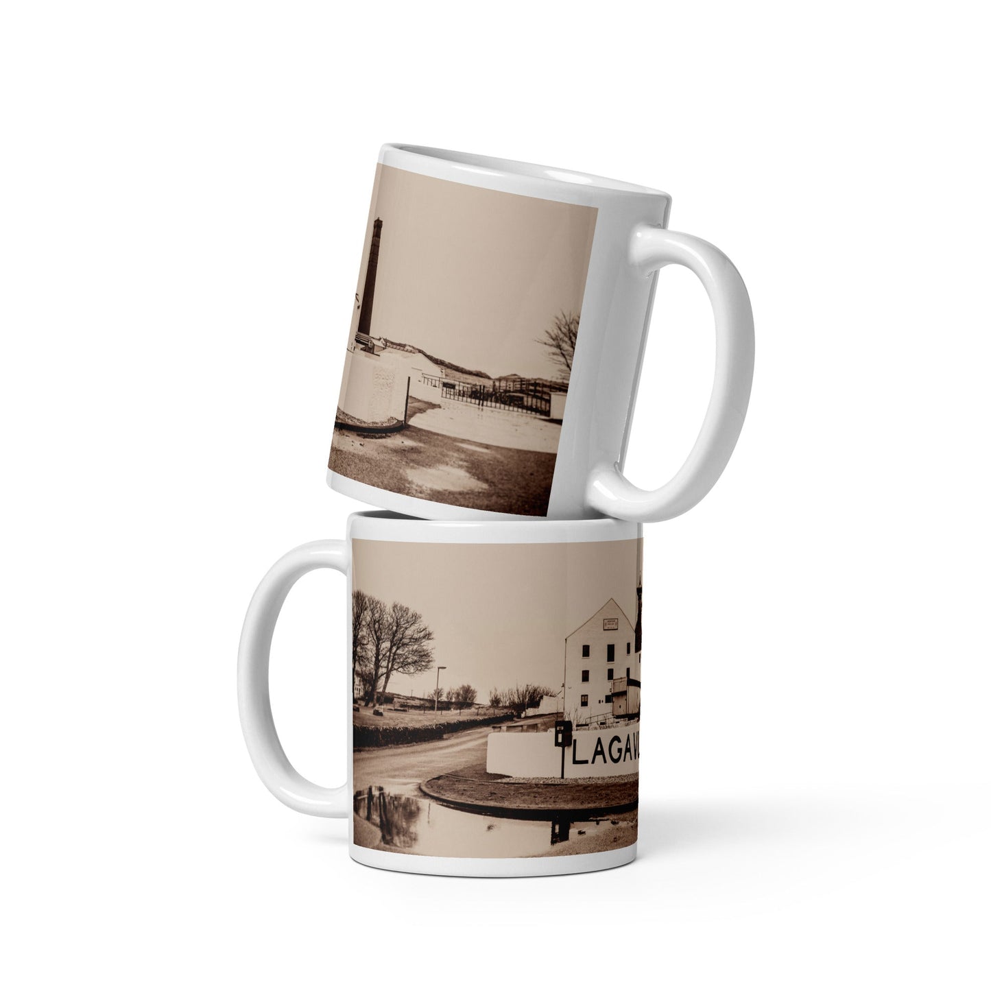 Lagavulin Distillery Sepia Toned Mugs by Wandering Spirits Global