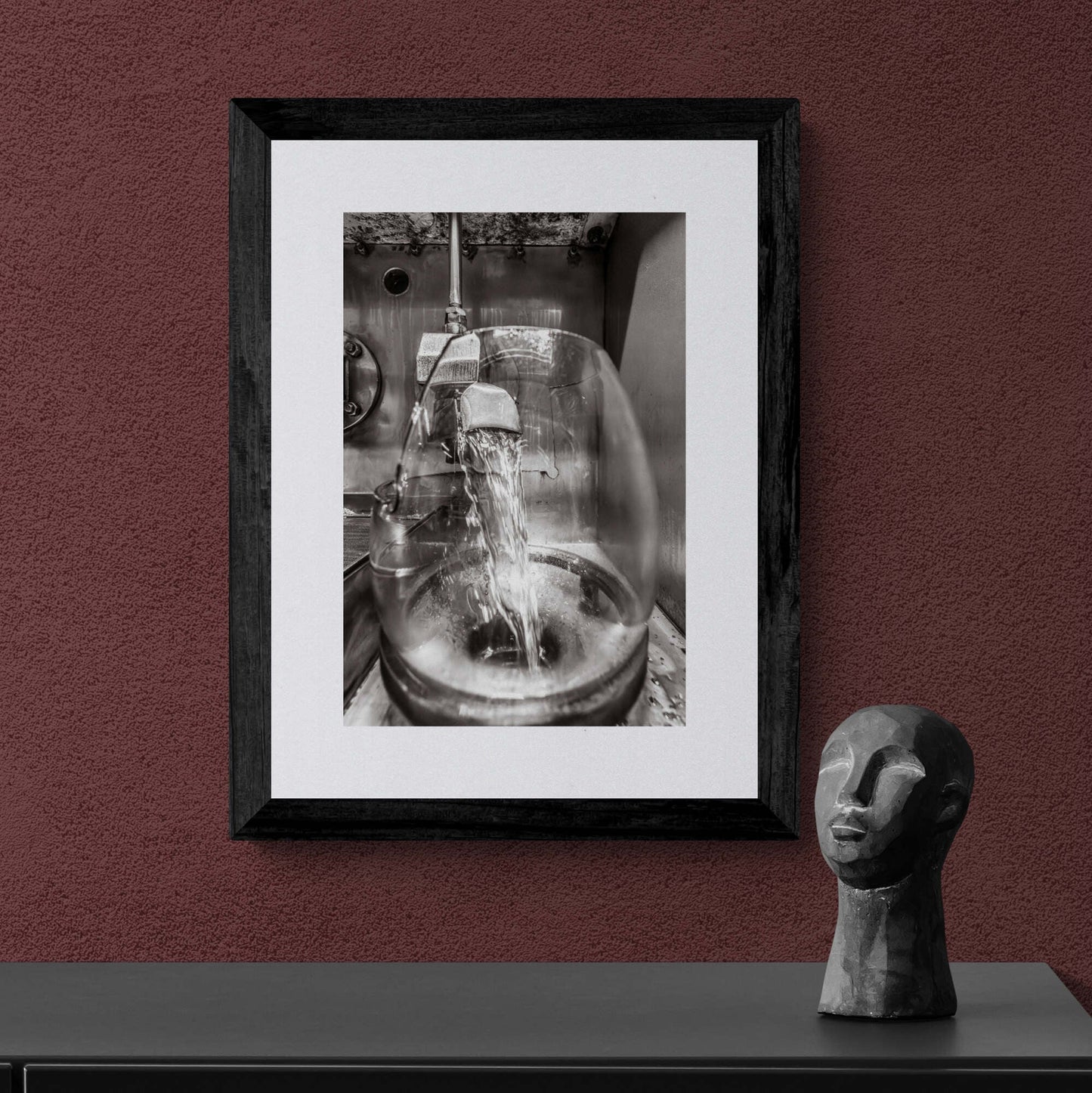 Lagavulin No1 Spirits Feints Black and White Framed & Mounted Print A3 Portrait / Black Frame