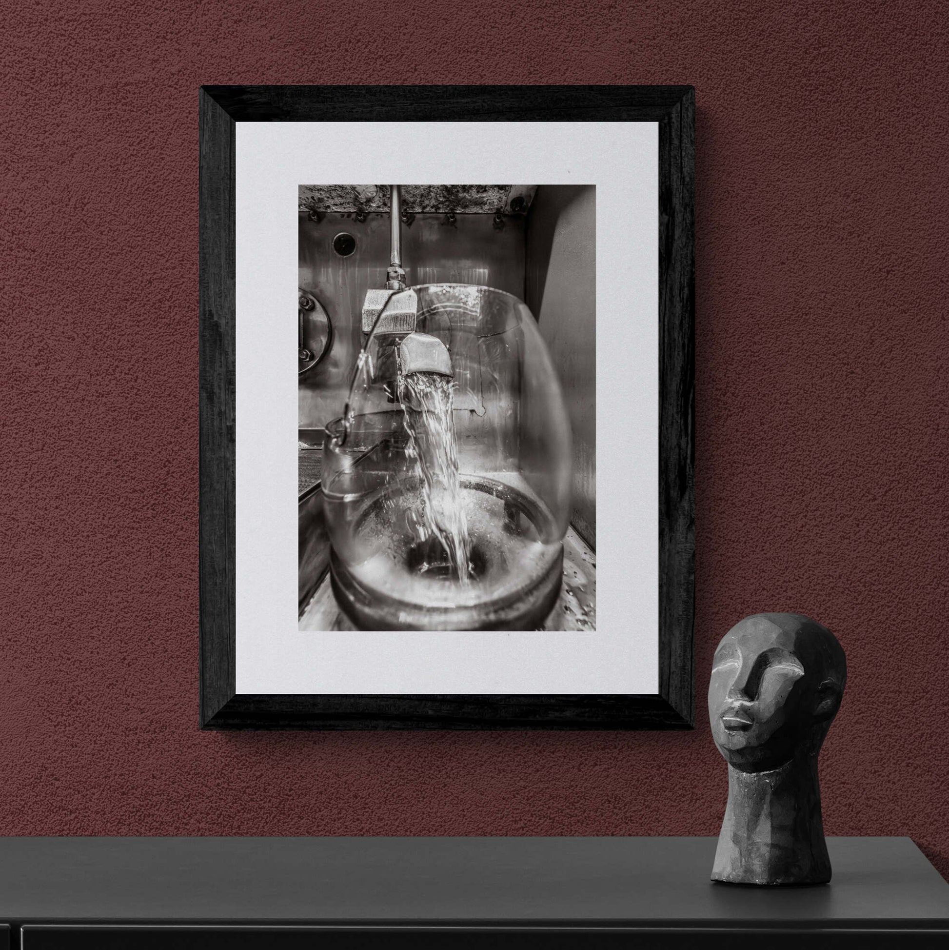 Lagavulin No1 Spirits Feints Black and White Framed & Mounted Print A3 Portrait / Black Frame