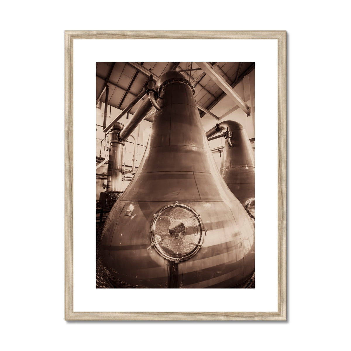 Lagavulin Spirit Still Framed & Mounted Print 18"x24" / Natural Frame