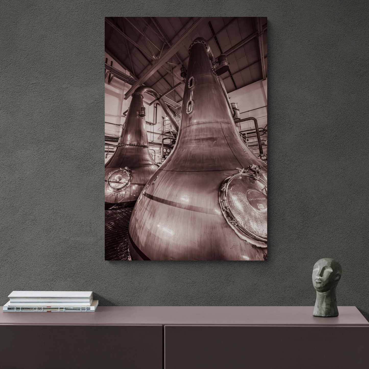 Lagavulin Stills Sepia Canvas 24"x36" / White Wrap