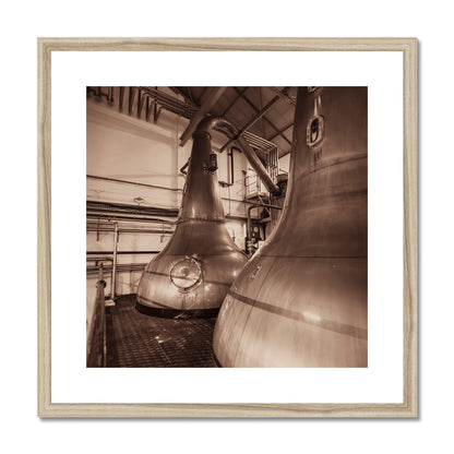 Lagavulin Wash Stills Framed & Mounted Print 20"x20" / Natural Frame