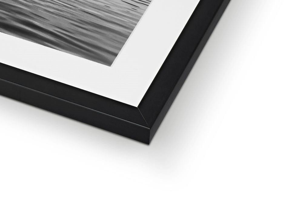 Laphroaig Distillery Islay Black and White Framed & Mounted Print by Wandering Spirits Global