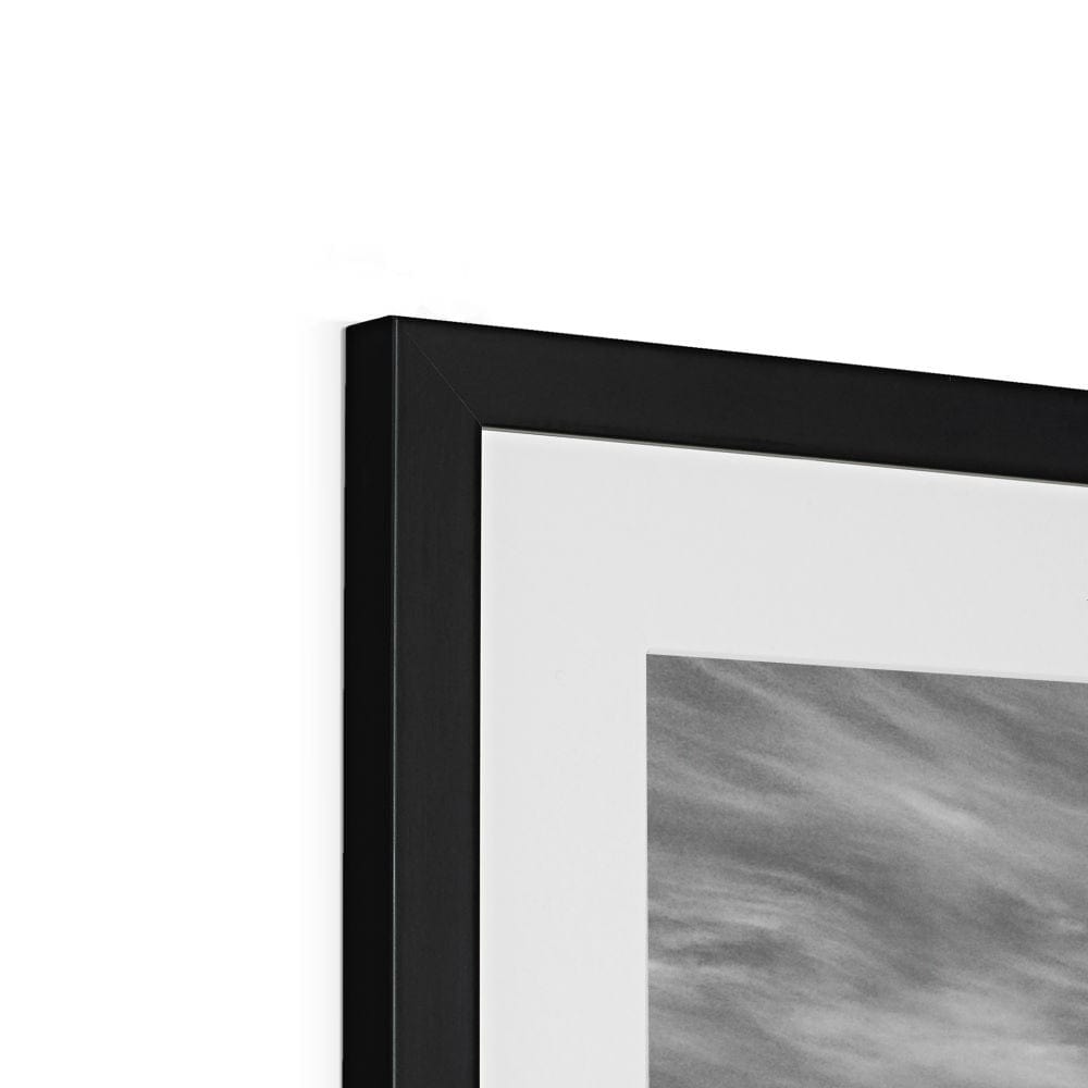 Laphroaig Distillery Islay Black and White Framed & Mounted Print by Wandering Spirits Global