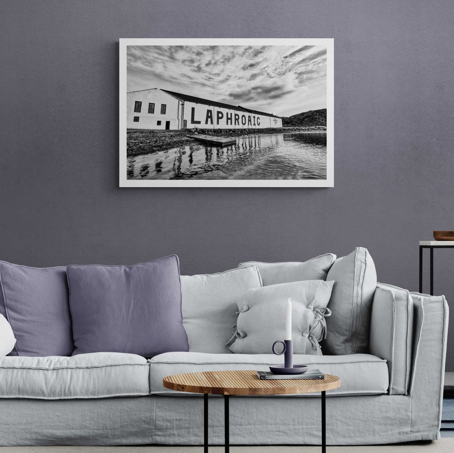 Laphroaig Distillery Islay Black and White Hahnemühle Photo Rag Print A1 Landscape by Wandering Spirits Global