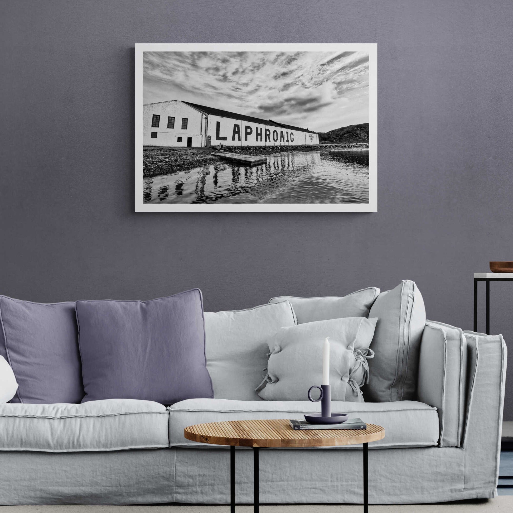 Laphroaig Distillery Islay Black and White Hahnemühle Photo Rag Print A1 Landscape by Wandering Spirits Global