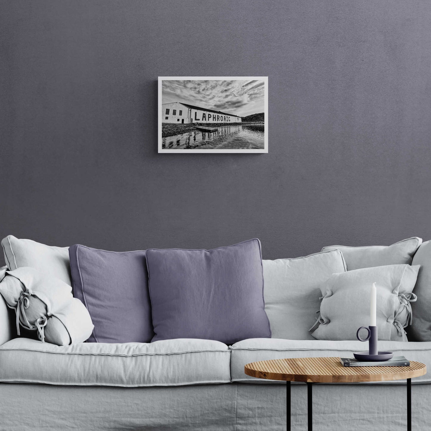 Laphroaig Distillery Islay Black and White Hahnemühle Photo Rag Print A3 Landscape by Wandering Spirits Global