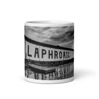 Laphroaig Distillery Warehouse Black and White Mugs 11 oz by Wandering Spirits Global