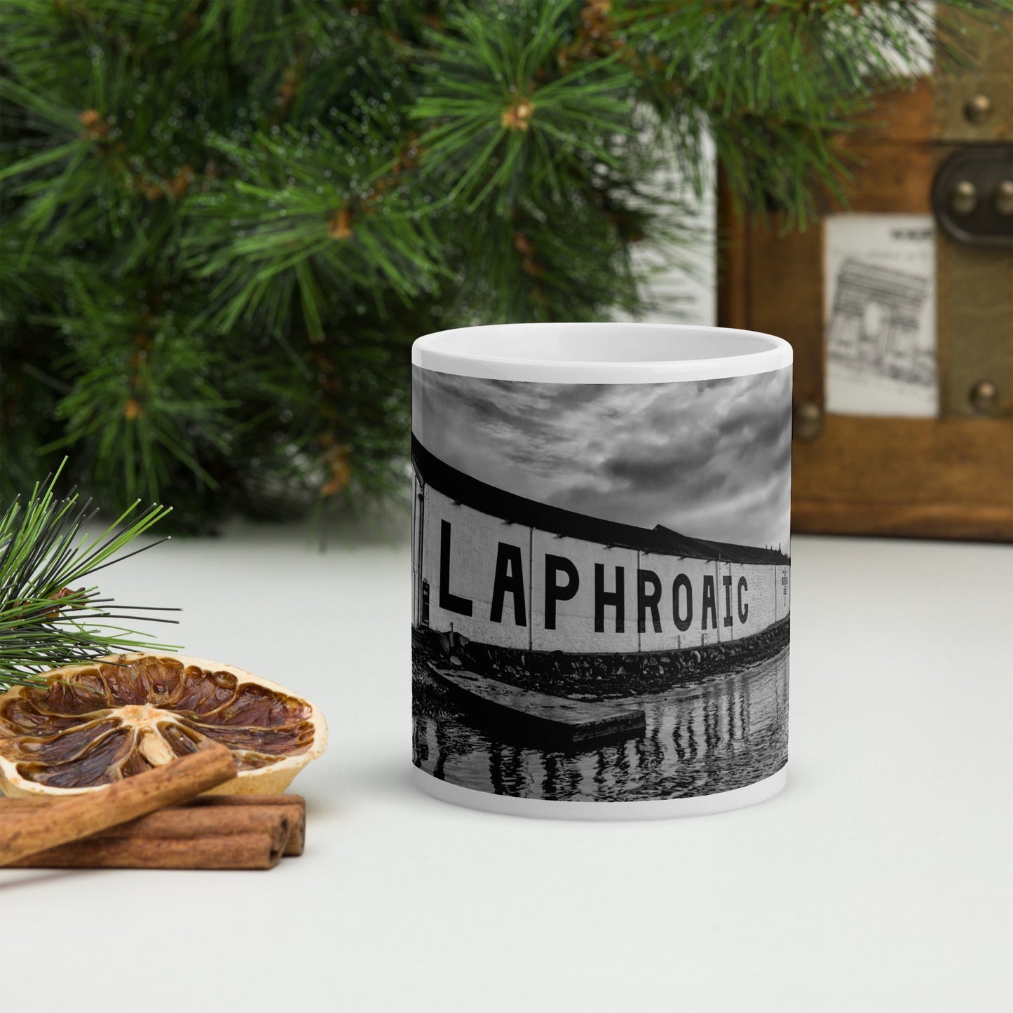 Laphroaig Distillery Warehouse Black and White Mugs