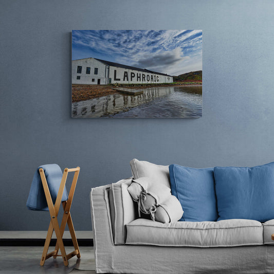 Laphroaig Distillery Warehouse Full Colour C-Type Print 36"x24" by Wandering Spirits Global