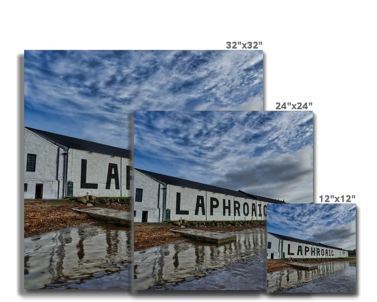 Laphroaig Distillery Warehouse Full Colour Premium Canvas by Wandering Spirits Global