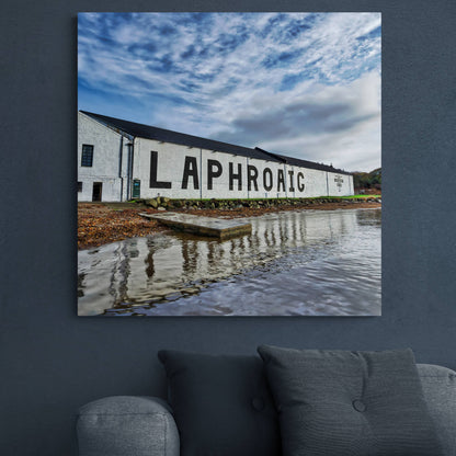 Laphroaig Distillery Warehouse Full Colour Premium Canvas 32"x32" / White Wrap