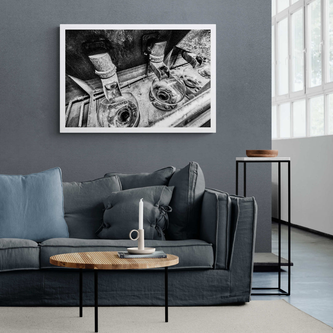 Low Wines Receiver Bowls Black and White Hahnemühle Photo Rag Print A1 Landscape by Wandering Spirits Global