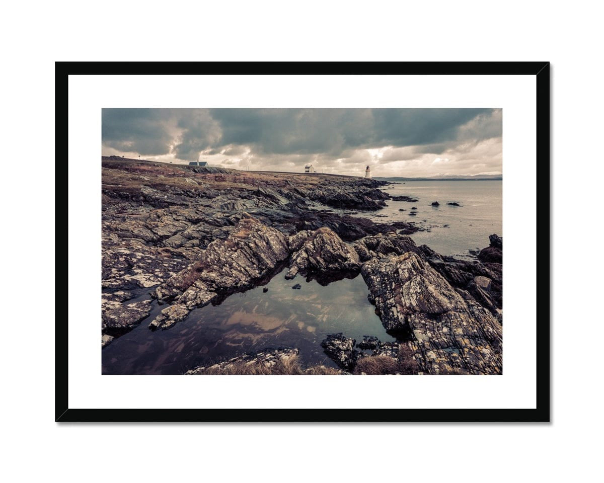 Loch Indaal Islay Winter Framed & Mounted Print 28"x20" / Black Frame by Wandering Spirits Global