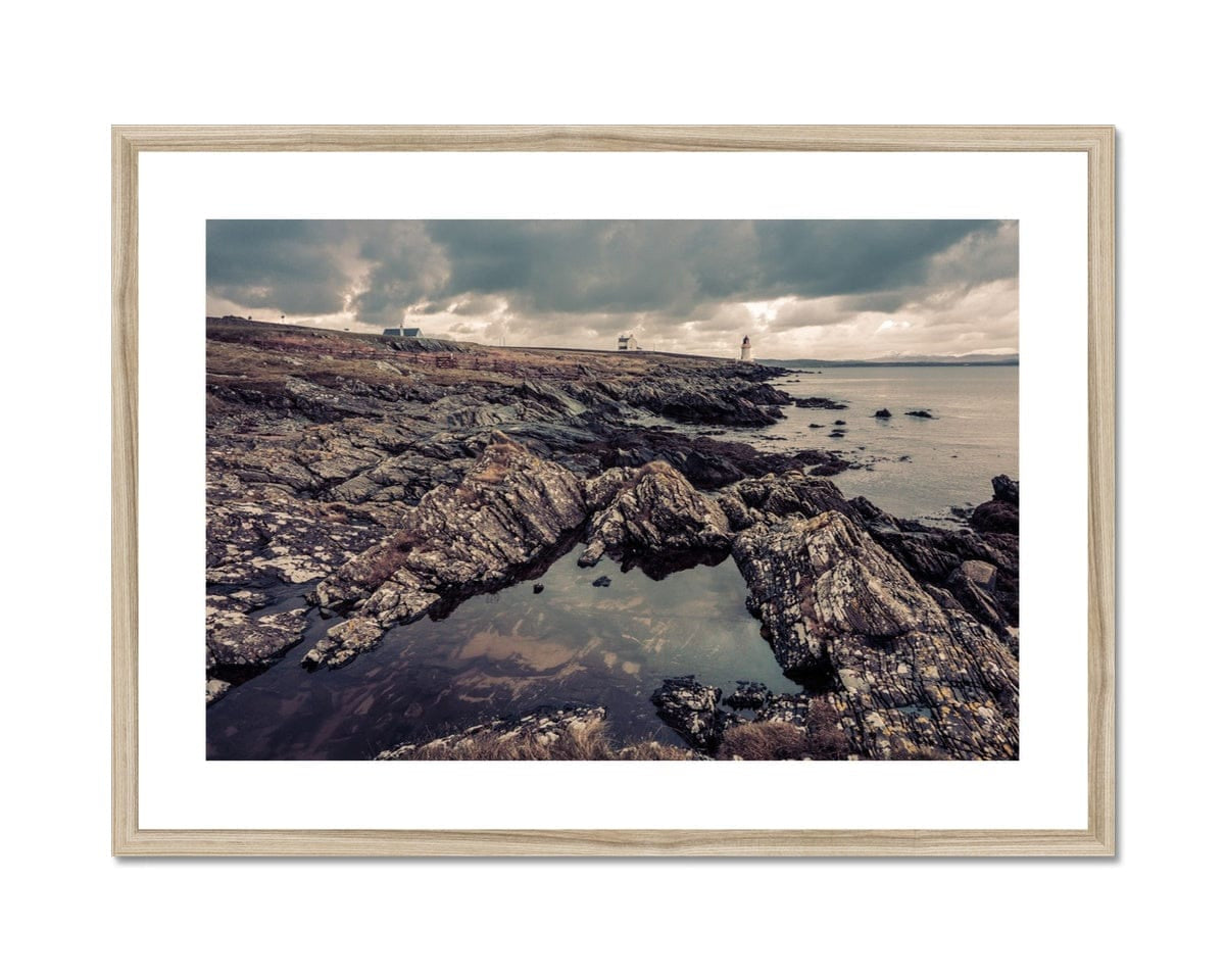 Loch Indaal Islay Winter Framed & Mounted Print 28"x20" / Natural Frame by Wandering Spirits Global