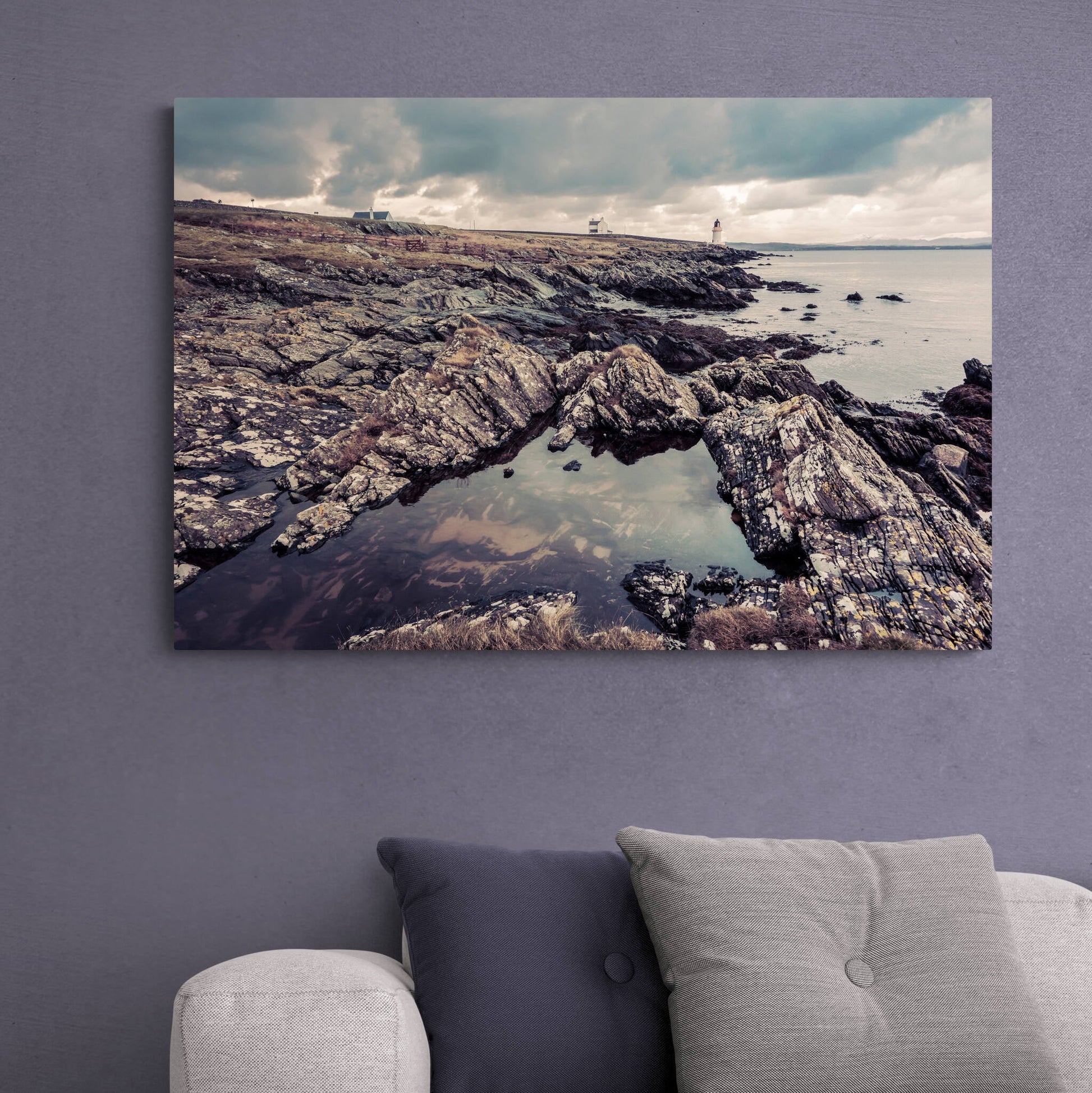 Loch Indaal Islay Winter Premium Canvas 36"x24" / White Wrap