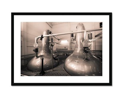 Low Wines 1 and 2 Talisker Golden Toned Framed & Mounted Print 28"x20" / Black Frame by Wandering Spirits Global