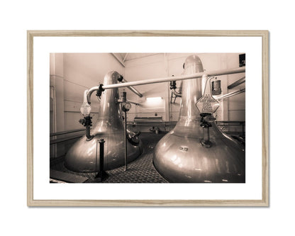 Low Wines 1 and 2 Talisker Golden Toned Framed & Mounted Print 28"x20" / Natural Frame by Wandering Spirits Global