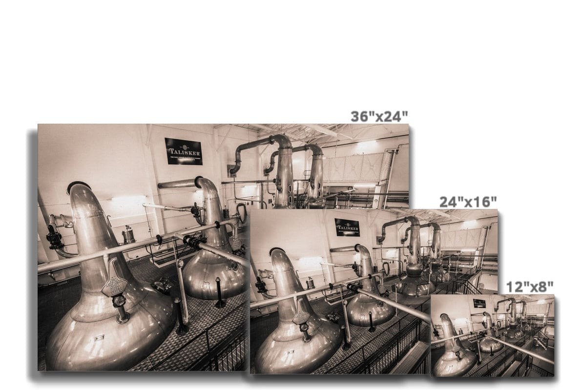 Low Wines and Wash Stills Talisker Golden Toned Premium Canvas by Wandering Spirits Global