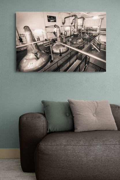 Low Wines and Wash Stills Talisker Golden Toned C-Type Print 36"x24" by Wandering Spirits Global