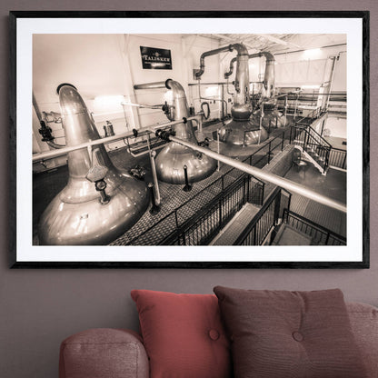 Low Wines and Wash Stills Talisker Golden Toned Framed & Mounted Print 40"x28" / Black Frame