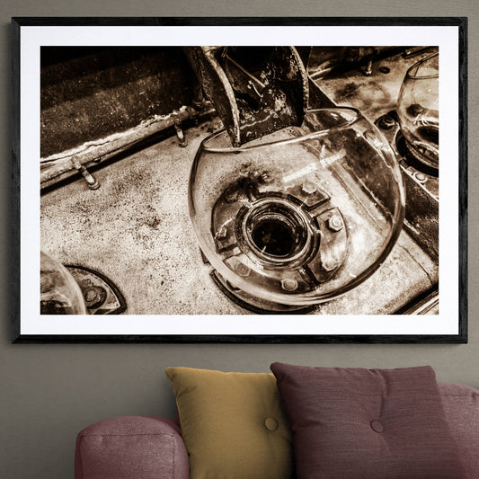 Low Wines from Wash Still No. 2 Laphroaig Sepia Toned Framed & Mounted Print 40"x28" / Black Frame