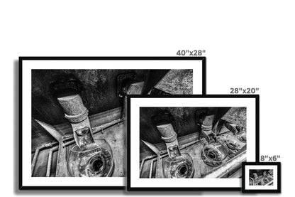 Low Wines Receiver Bowls Black and White Framed & Mounted Print by Wandering Spirits Global