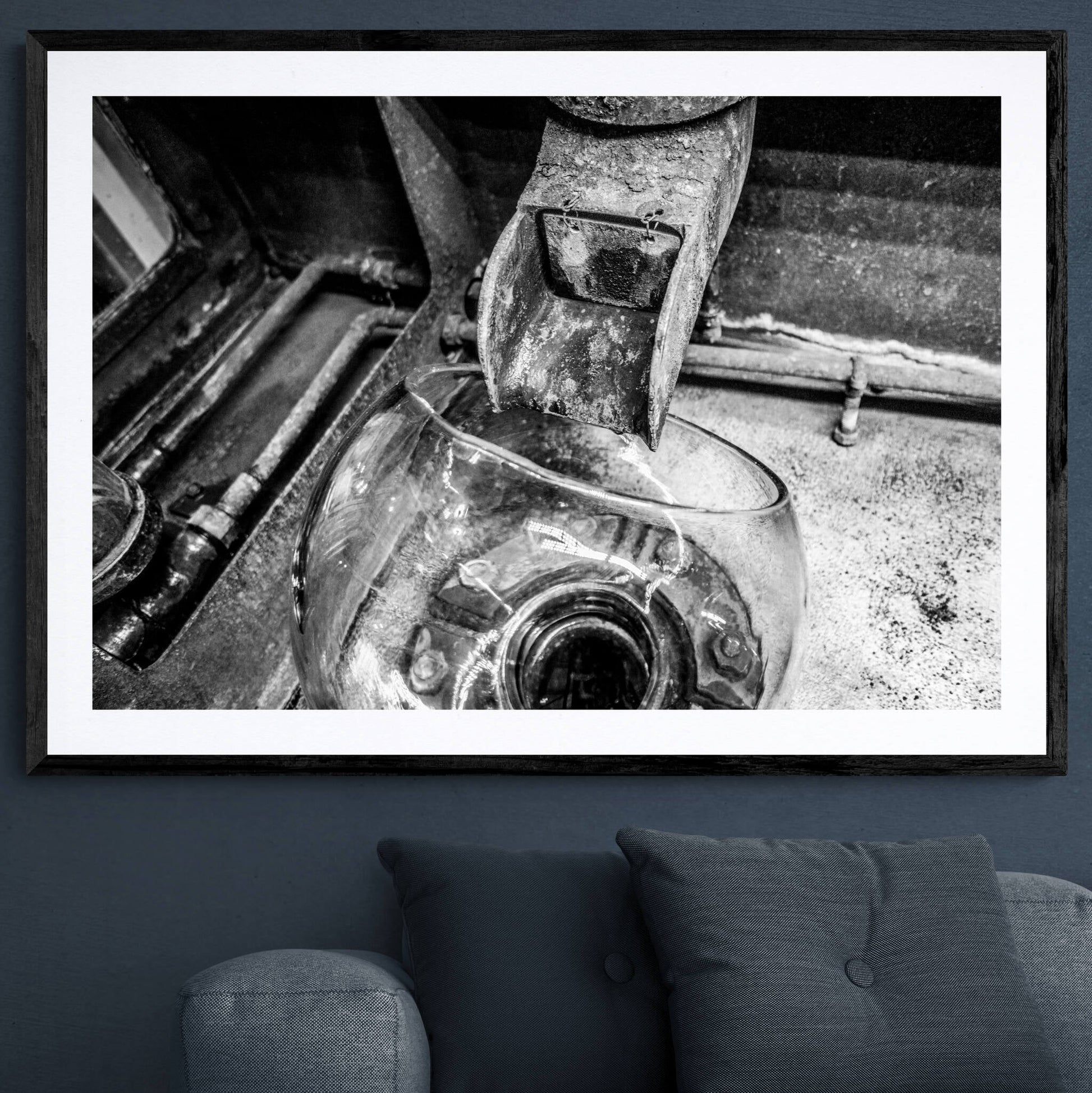Low Wines Wash Still No 1 Black and White Framed & Mounted Print 40"x28" / Black Frame