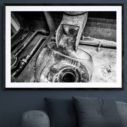 Low Wines Wash Still No 1 Black and White Framed & Mounted Print 40"x28" / Black Frame