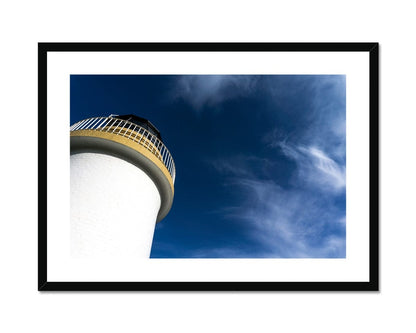 Port Charlotte Lighthouse Framed & Mounted Print 28"x20" / Black Frame by Wandering Spirits Global