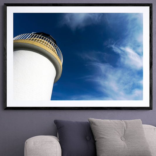 Port Charlotte Lighthouse Framed & Mounted Print 40"x28" / Black Frame