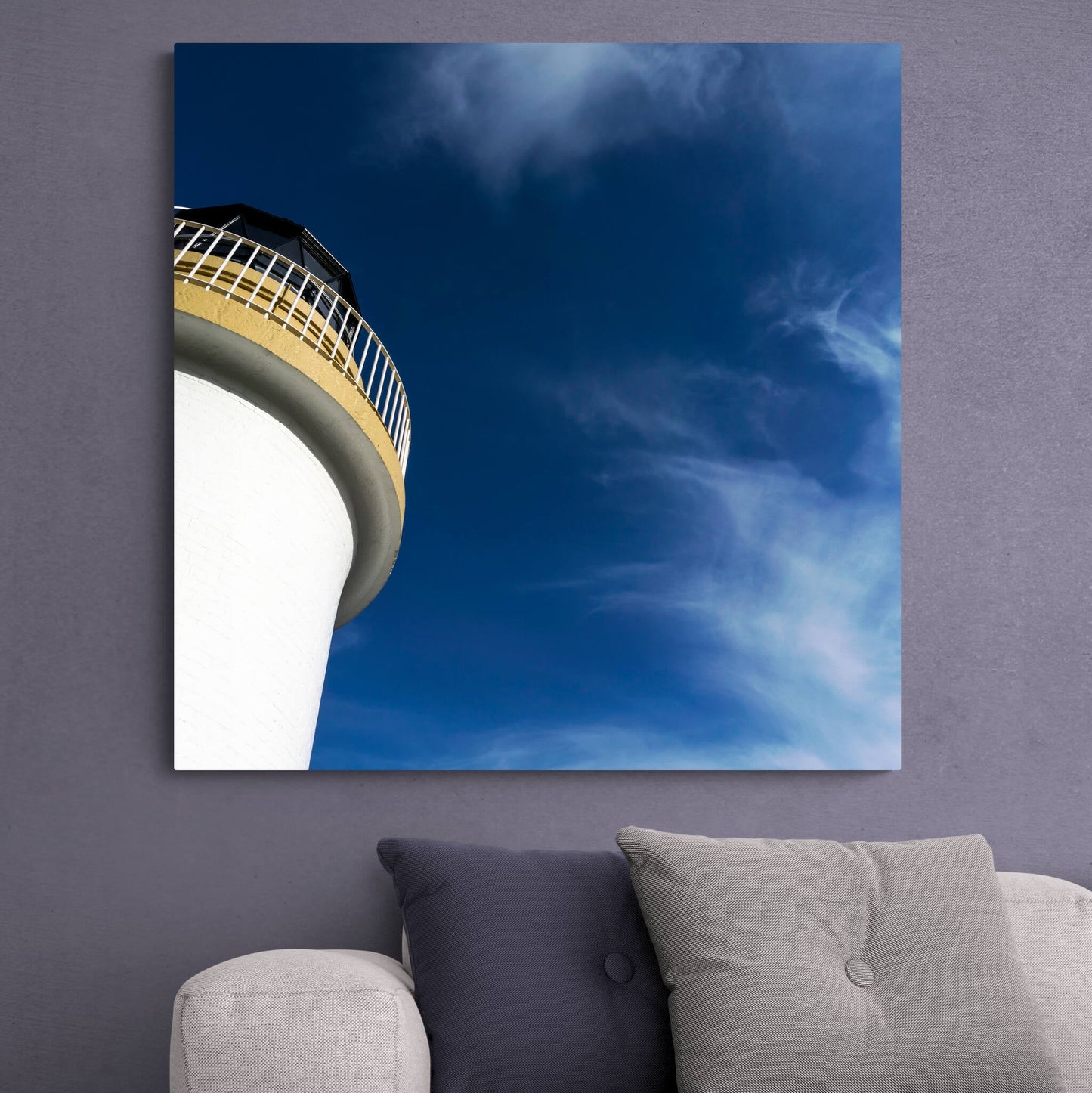 Port Charlotte Lighthouse Premium Canvas 32"x32" / White Wrap