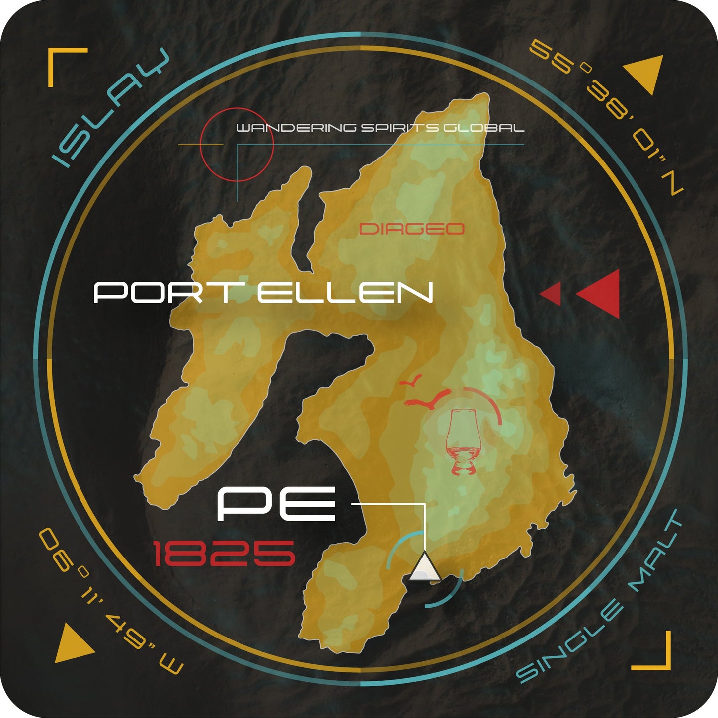 Port Ellen Islay Map Coaster