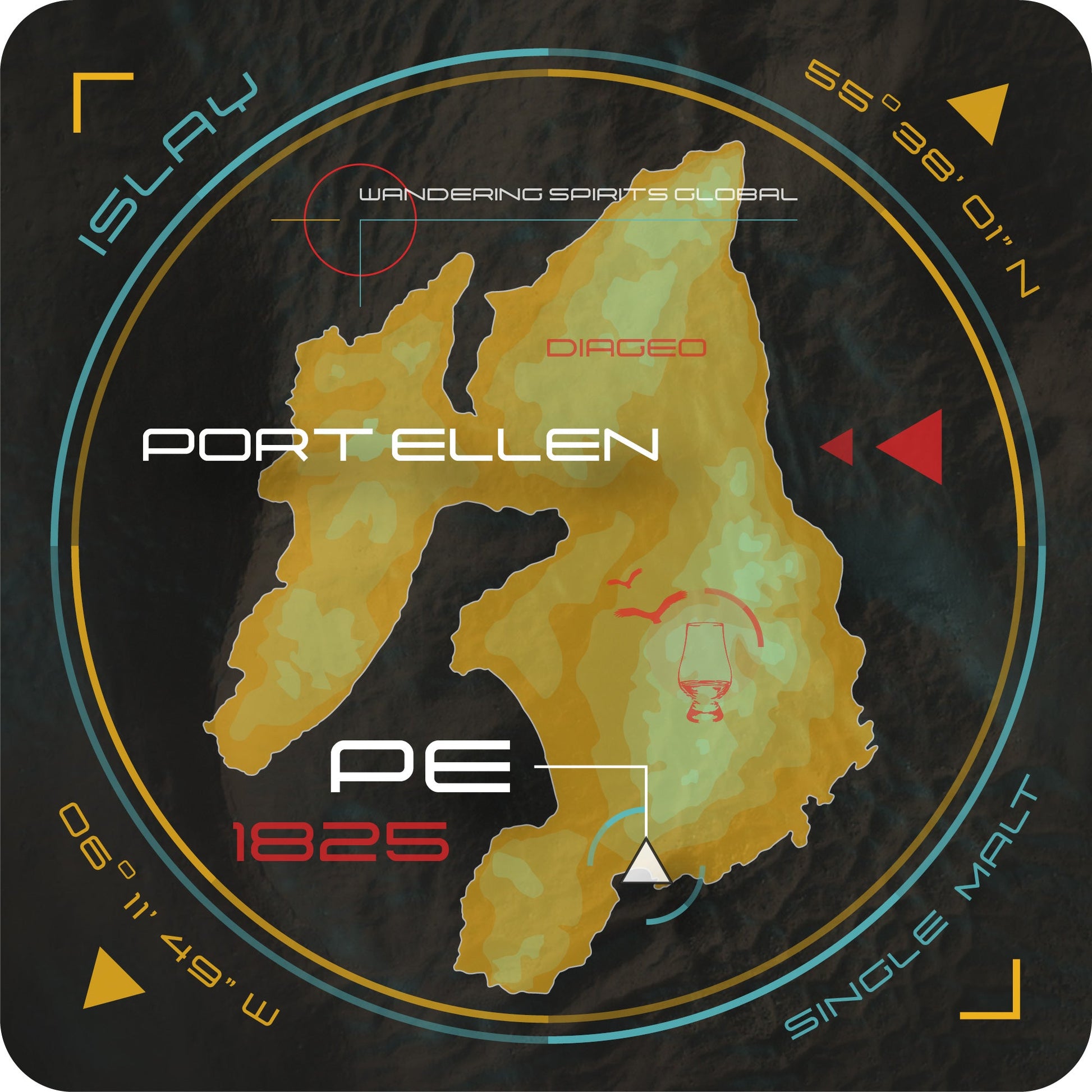 Port Ellen Islay Map Coaster