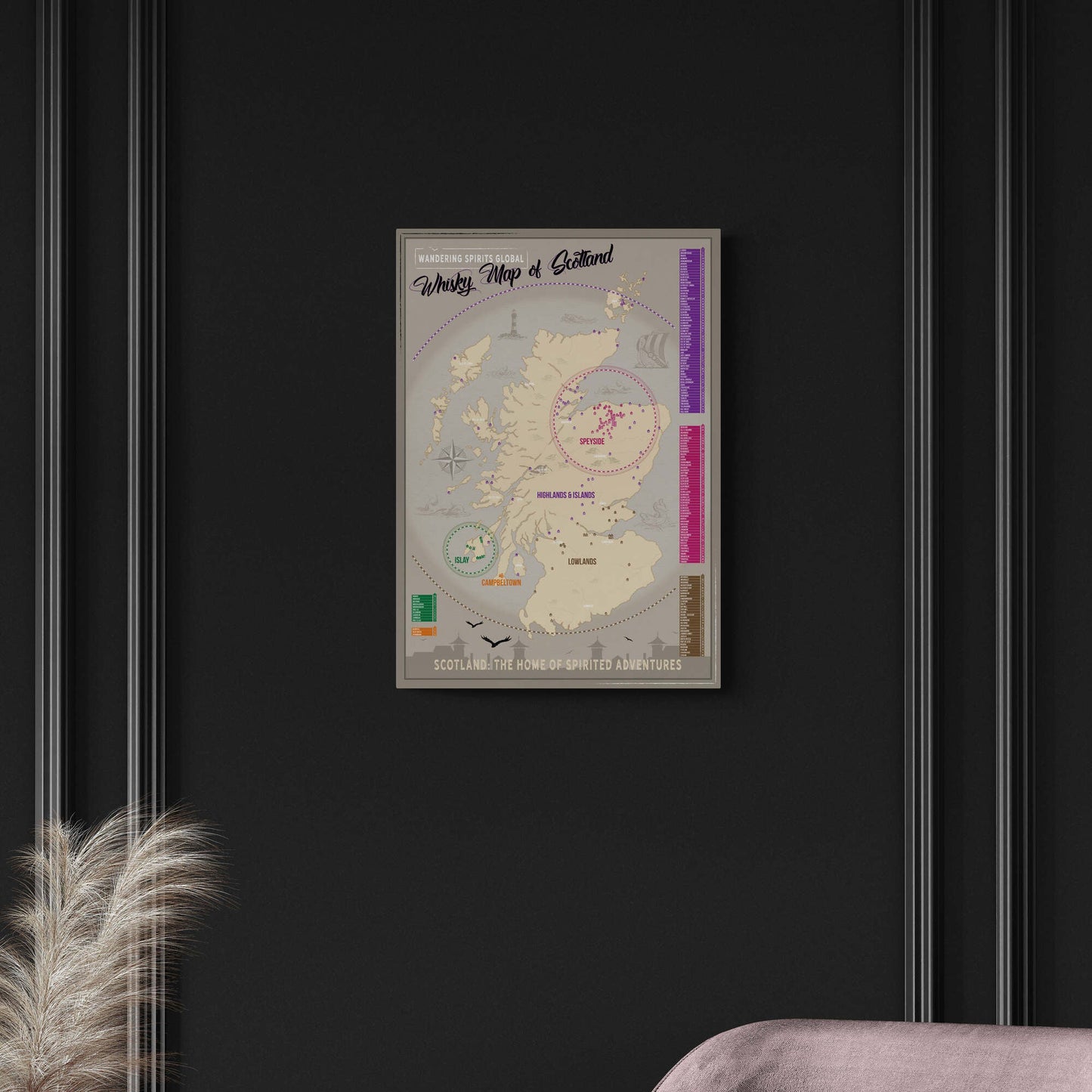 Scotland Distillery Map Art Poster Print A2 (42×59.4 cm)