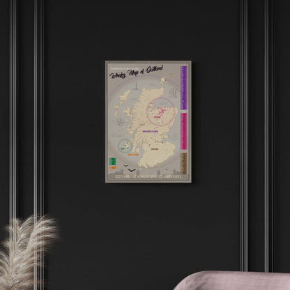 Scotland Distillery Map Art Poster Print A2 (42×59.4 cm)