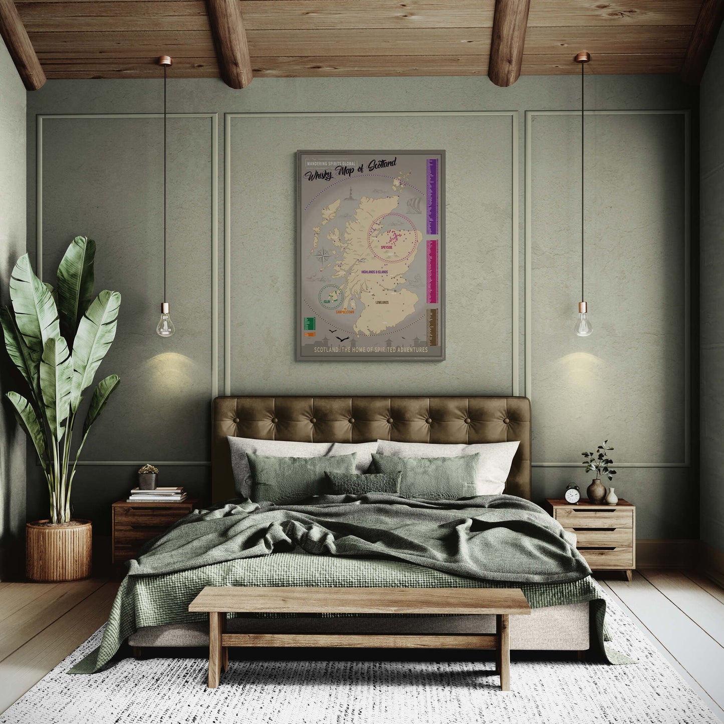 Scotland Distillery Map Hahnemühle German Etching Print