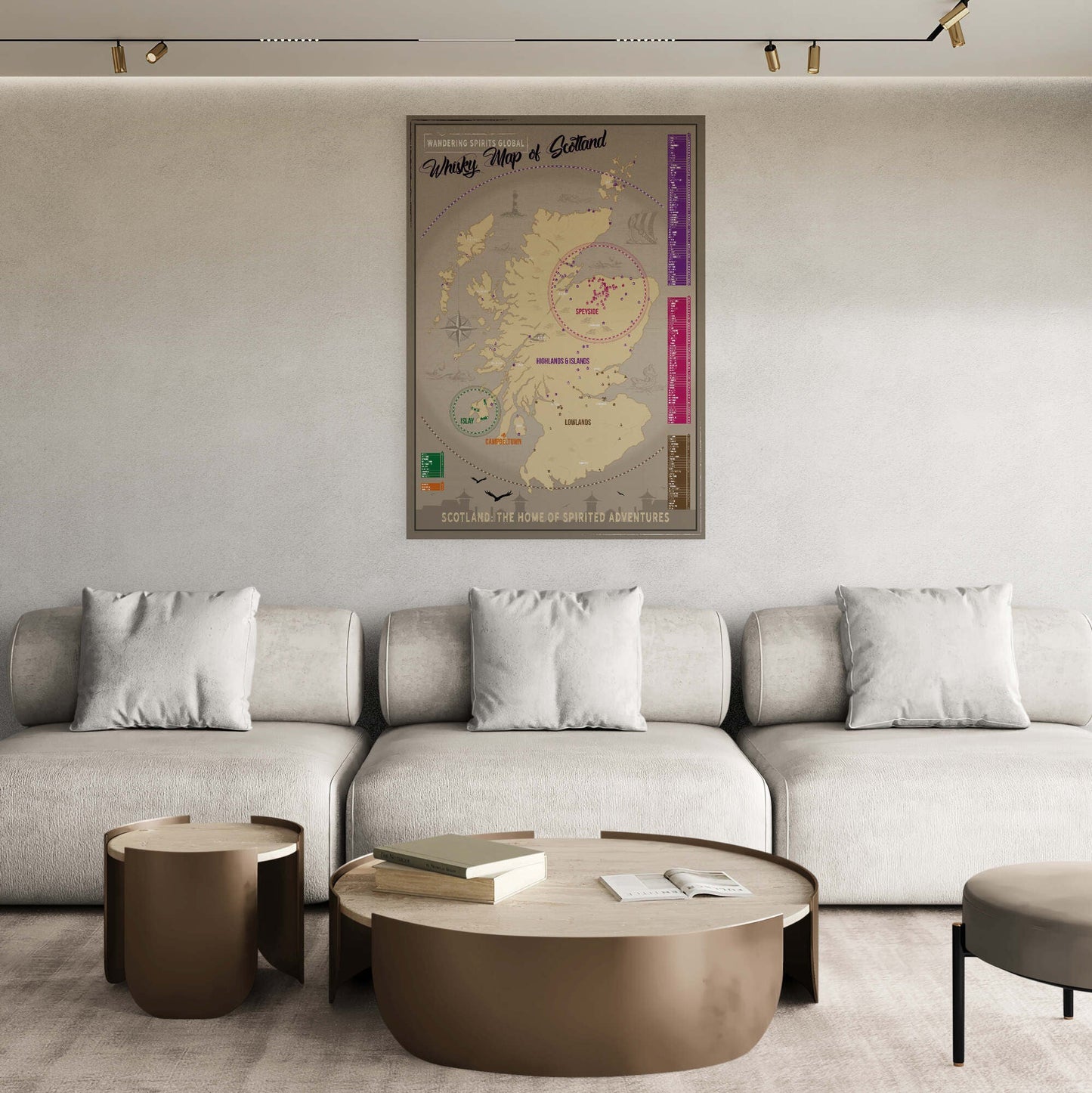 Scotland Distillery Map Hahnemühle German Etching Print