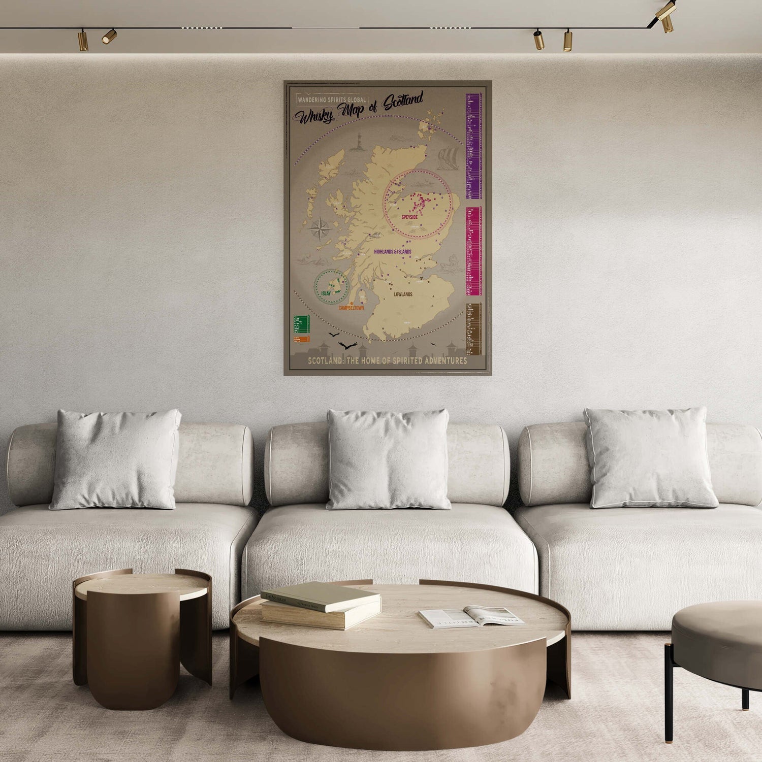 Scotland Distillery Map Hahnemühle German Etching Print