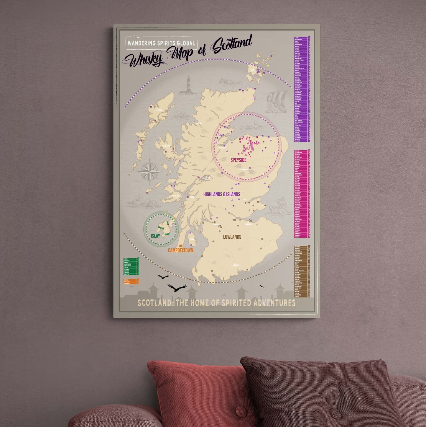 Scotland Distillery Map Hahnemühle German Etching Print A1 Portrait